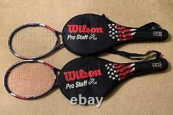 2 Stars & Stripes Wilson Pro Staff 85 Tour Classic 6.6 Courier tennis racquet