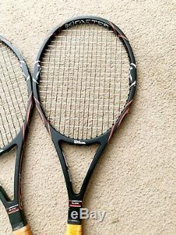 2 Wilson K Factor 88 Pete Sampras tennis racquets. Leather Grips. 4 3/8