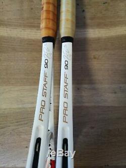 2 x Wilson Pro Staff 90 Grip 3 Used + Covers