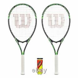 2 x Wilson Tour Tennis Rackets including 3 Tennis Balls