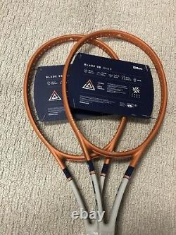 2X NEW Wilson Blade 98 Roland Garros LTD Tennis Racquet Grip Size 4 3/8