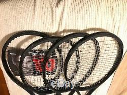 4x 2017 Wilson Pro Staff RF97A Tennis Racquet. 4 3/8 1 NWT, 15-pack bag