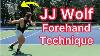 Jj Wolf Tennis Forehand Technique Amazing Player And Amazing Hair