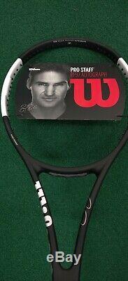 New Wilson Pro Staff RF97 Autograph Tennis Racquet Blk/White 340g/12.0oz 4 1/4