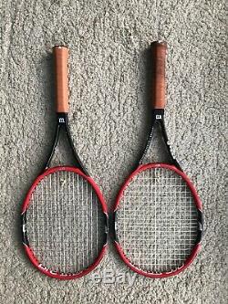 Pair of Wilson Pro Staff 97 Tennis Racket Strung Grip 4