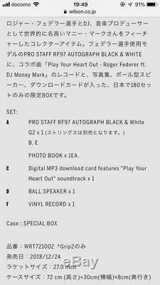 ROGER FEDERER PRO STAFF RF97 AUTOGRAPH BLACK & WHITE VIP BOX From Japan RARE