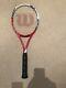 Red And White Wilson Tennis Racket Six One Ninety Five Blx