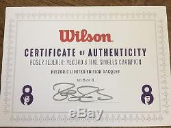 Roger Federer Limited Wimbledon Wilson Pro Staff RF 97 8th GS Signed Racquet