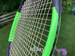 Two Used Wilson Blade 104 v6 Tennis Racquets. One stung one unstrung