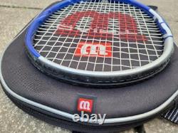 WILSON TRIAD 7 Tennis Racket Blue with case 4 3/8 HS3 106 Sq Inch Head GREAT