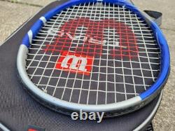 WILSON TRIAD 7 Tennis Racket Blue with case 4 3/8 HS3 106 Sq Inch Head GREAT