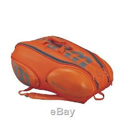 Wilson Burn Collection Racket Bag 15 Pack, Orange/Gray