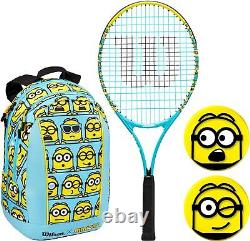 Wilson Minions 2.0 Jr Tennis Racket, For 25 with Accessories, Blue / Yellow