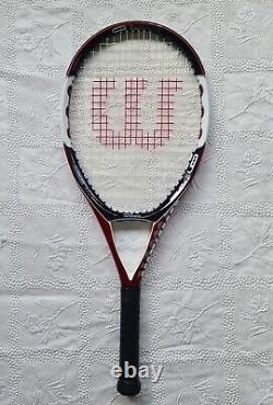 Wilson Nano Carbon N5 Force Ncode Black Red Oversize Tennis Racquet 4 3/8 & Case