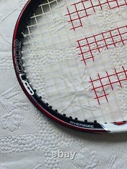 Wilson Nano Carbon N5 Force Ncode Black Red Oversize Tennis Racquet 4 3/8 & Case