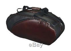 Wilson Premium Leather 6 Pack tennis racquet racket bag Auth Dealer Reg $600