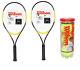Wilson Tennis Racquet Set Xl Racquet Tennis Kit Complete Set 2 Racquets 1cane