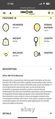 Wilson Ultra 100 V3 Reverse 300g Grip 1 Strung, New, Bundle Dampener & Overgrip