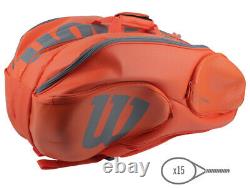 Wilson Vancouver Tennis Bag Racquet Backpack 15 Pack Orange NWT WRZ-849715