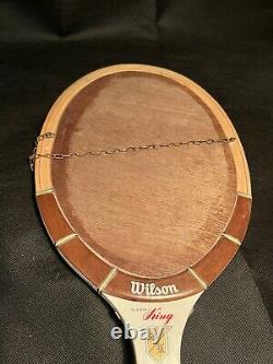 Wilson autograph Billie Jean King strata bow racket wall Mirror vintage medium